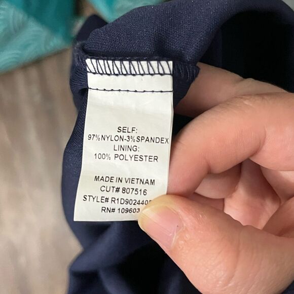 Rabbit Rabbit Rabbit Navy Blue Lace Sleeveless Dress V-Neck Size Medium - Picture 6 of 6